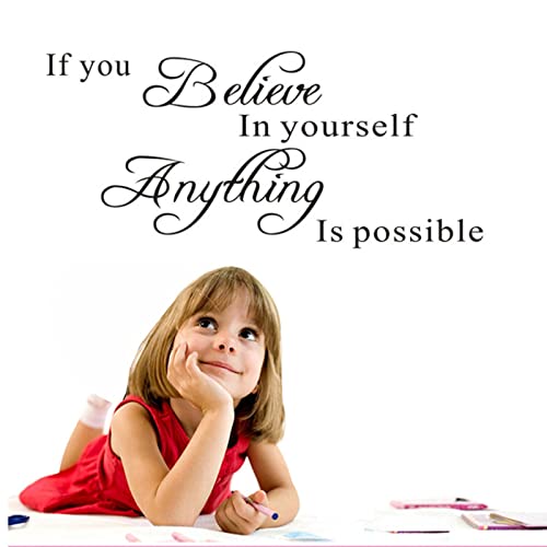 Droomhuis Autocollants Proverbes Stickers Muraux de phrases d'encouragement Noir Stickers Chambre Adulte Salon école Bureau Porte Fenêtre Miroir Mural DIY