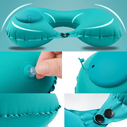 Almohada portátil inflable para viaje en forma semicircular miniatura 2
