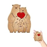 Personalized Wooden Bear Puzzle Gift – Custom Name Engraved Wood Craft with 5 Bears – Unique Rustic Home Décor for Men – Ideal for Father’s Day, Birthday, Wedding, Housewarming or Anniversary