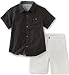 Calvin Klein Baby Boys' 2 Pieces Short Set-Woven Shirt, Black, 24M