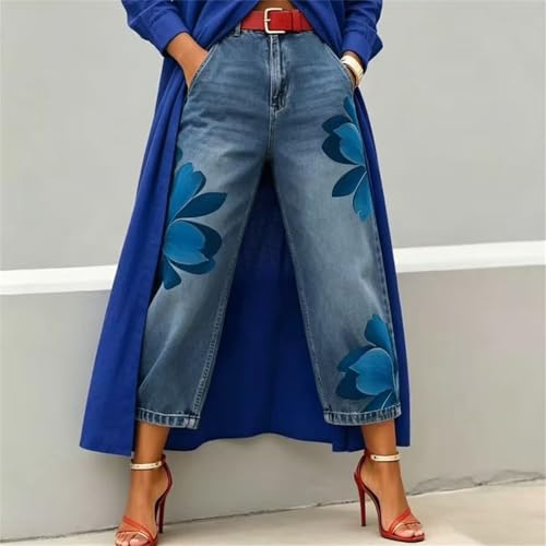 Jean fleuri taille haute idéal pour vos vacances et sorties décontractées - 4