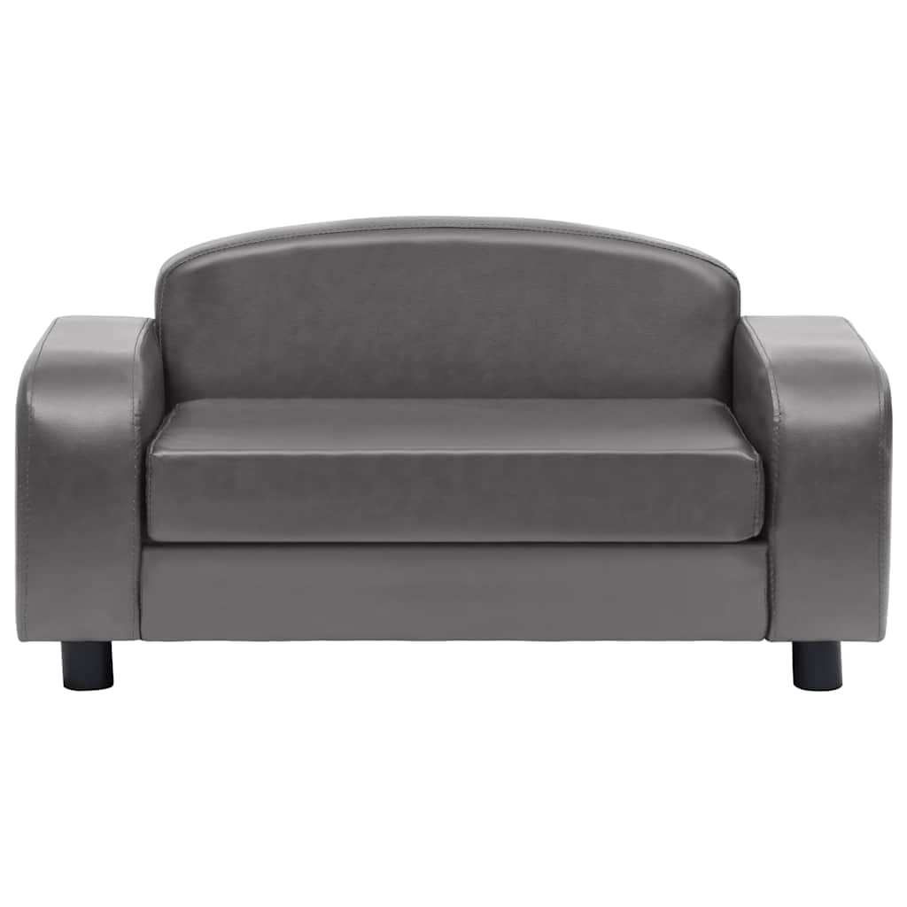 vidaXL Hundesofa Grau 80x50x40cm Kunstleder Hundecouch Hundebett Haustiersofa