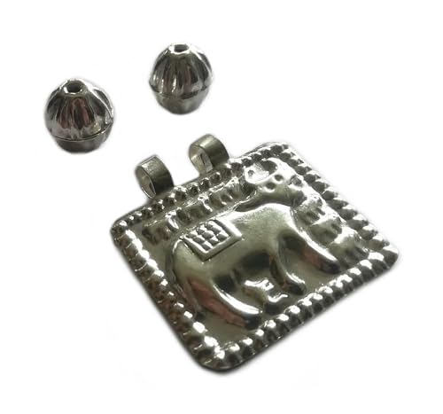 SJ Pure Silver Sahu Bachde, Ahoi Ashtami Ahoi Mata Pendant [Locket] 1pcs & 2 pcs Moti [Beads]