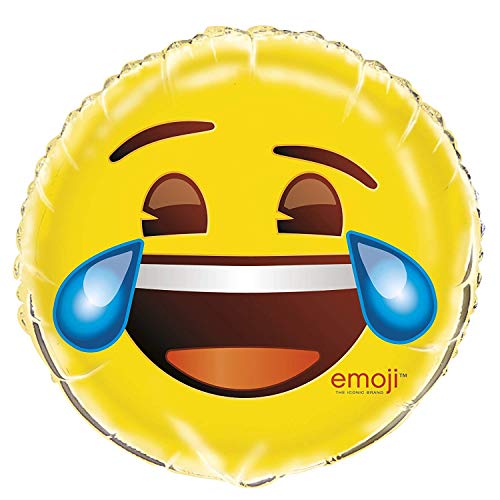 Crying Laughing Emoji Foil Balloon - 18", Yellow, 1 Pc