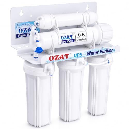 Image of 5-Stage UF Water Purifier | Non-Electric | Ultra Filtration (0.01 Micron) | Under Sink & Wall Mount | No RO | PP, Carbon, UF & Post Carbon Filters | White