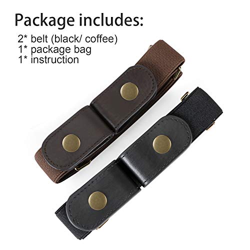 Image of WERFORU No Buckle Show Belt for Men Buckle Free Stretch Belt for Jeans Pants 1.38 Inches Wide Father's Day Gift