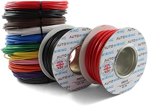 Autowiring 25 AMP Rated 2mm² Single Core Stranded Copper Cable 12v 24v Thin Wall Wire (10M 20M 50M 100M) (BLUE, 10M Coil)