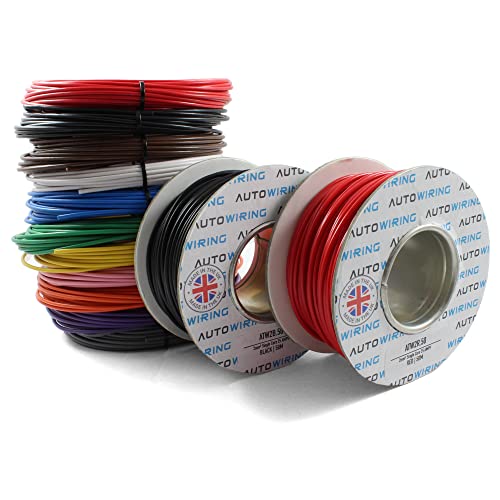 25 AMP Rated 2mm² Single Core Stranded Copper Cable 12v 24v Thin Wall Wire (10M 20M 50M 100M) (GREY, 20M Coil)