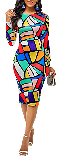 Women's Floral Print Dress Sexy Bodycon Long Sleeve Pencil V-Neck Basic Midi Club Dresses Fashion 2022 Women's Floral Print Dress Sexy Bodycon Long Sleeve Pencil V-Neck Basic Midi Club Dresses Fashion 2022