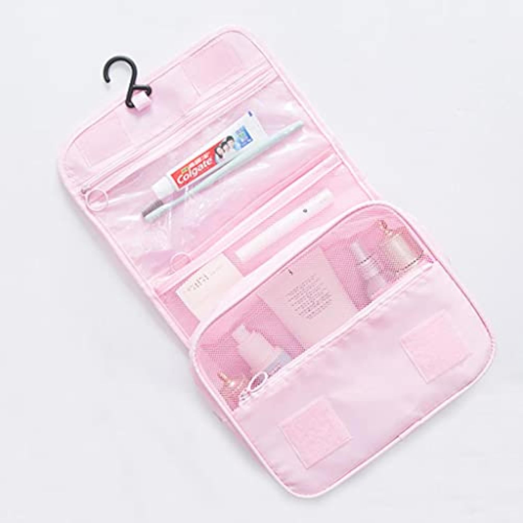 Travel Toiletry Unisex Makeup Cosmetic Storage Wash Bag, Pink