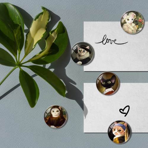 12 imanes decorativos de vidrio con diseño de gato miniatura 4