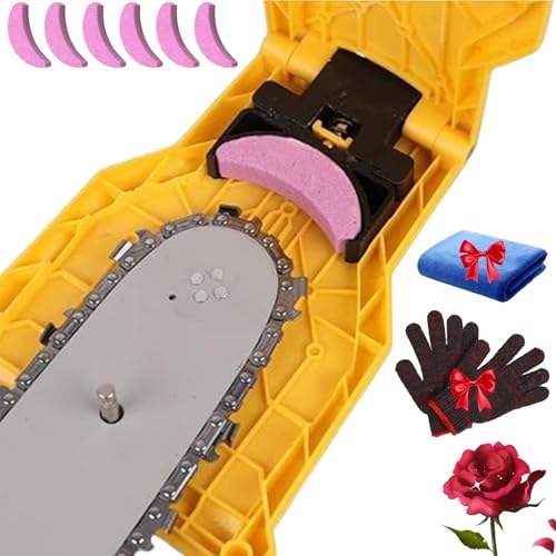 Affuteur Chaine Tronçonneuse,Affuteuse De Chaine Tronconneuse,Affûteur De Tronçonneuse Ultra-Rapide, Professionnel Avec Aiguiser, Outil De Précision Pour Bûcherons (yellow)
