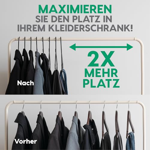Iris Ohyama, Kunststoffbügel, 10er-Set, Schwarz, BPA-frei, Stabile Kleiderbügel für Garderobe und Schränke, Kleiderbügel für Anzug, Hose, Mantel, Platzsparend, Strapazierfähig, CHM-39
