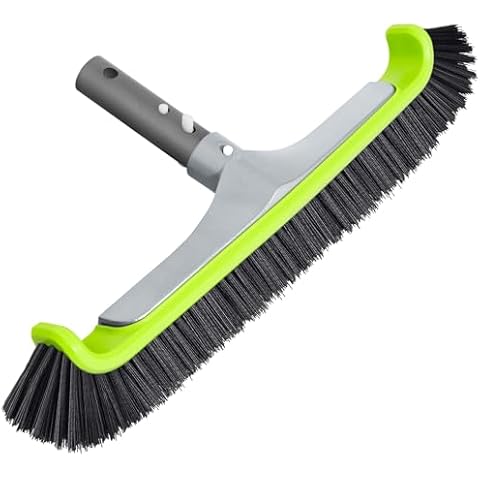 Sepetrel 2024 Upgraded Pool Brush Head for Cleaning Pool Walls,Heavy Duty Inground/Above Ground Aluminum Swimming Pool Scrub Brushes with Curved Ends & Premium Strong Bristle Cover