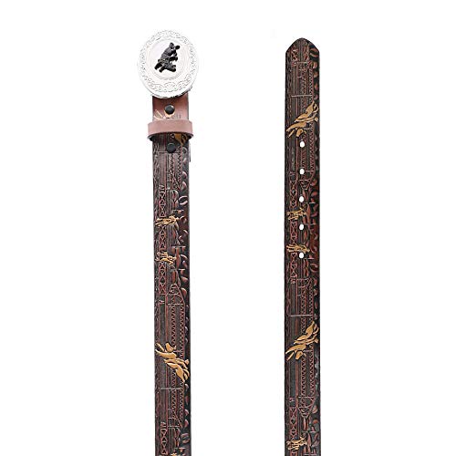 Nocona Boy's Bull Rider Cowboy Design Belt, Brown, 22 #TOP3