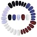 Wobe 120pcs Colorful Coffin Nails Matte False Gel Nails Art Tips Sets Full Cover Medium Matte False Nails for Ballerina Cosplay Office Lady 5 Colors