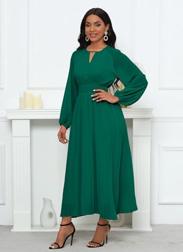 Robe longue plissée VERWIN pour vos soirées d'automne et journées de bureau élégantes - 3