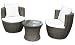 Produktbild KMH®, 3-teilige Gartensitzgruppe *Felipa* inklusive Sesselauflage und Kissen - Farbkombination: braun/Weiss (#106095)