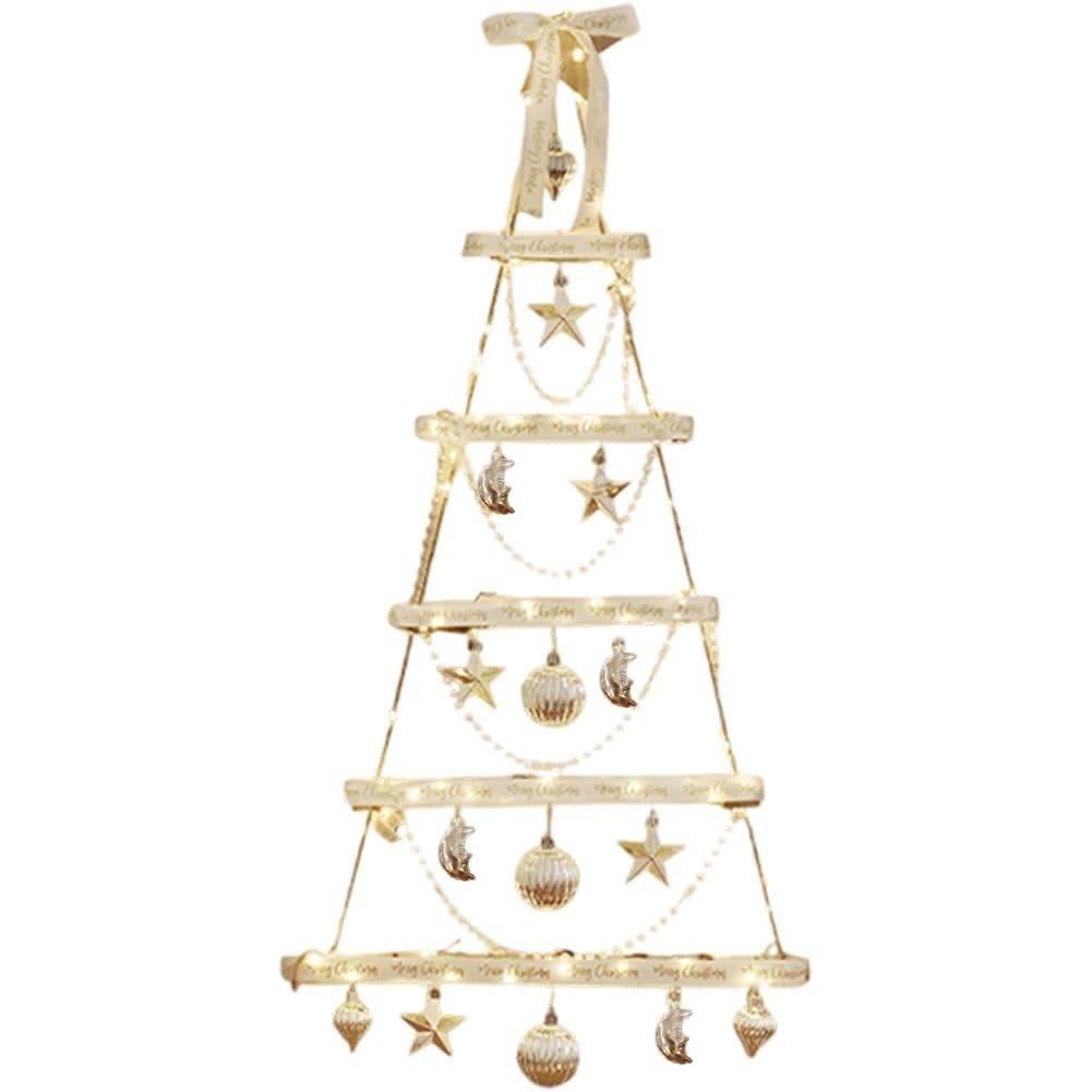 Sapin de Noël à accrocher au mur en feutrine non tissée lumineuse