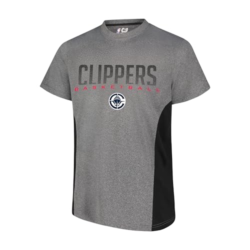 Ultra Game NBA Official Men’s Super Soft Supreme T-Shirt - Unisex, Los Angeles Clippers, Heather Charcoal, XX-Large