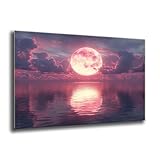Diamond Painting Adultos Luna Lago, DIY Punto de Cruz Cuadros de Diamantes Kit, Manualidades Adultos, Diamante Cuadrado, 5D Pintura de Diamante Kit, Hogar Cuadros Decoracion Dormitorios 35x45 cm J-756