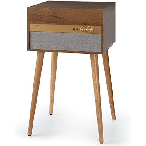 Auna Plattenspieler für Schallplatten, Plattenspieler mit Lautsprecher, Moderner Schallplattenspieler mit Bluetooth, Audio Record Player, Vinyl Player, Moderner Plattenspieler Retro-Design, Turntable Cover
