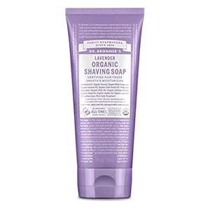 Dr. Bronner’s – Organic Shaving Soap (Lavender, 207 mL) – Certified Organic, Sugar and Shikakai Powder, Soothes and Moisturizes for Close Comfortable Shave, Use on Face, Underarms and Legs