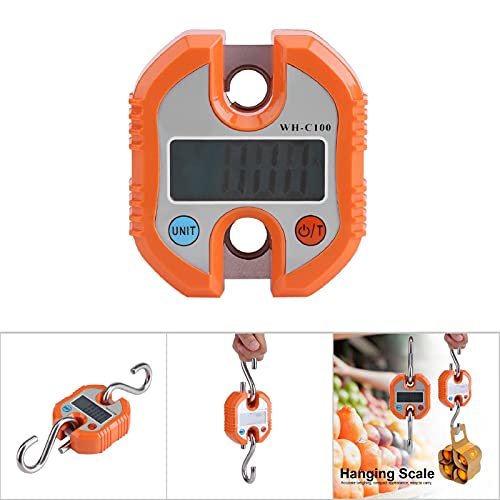 Mini báscula grúa digital portátil LCD color naranja miniatura 7