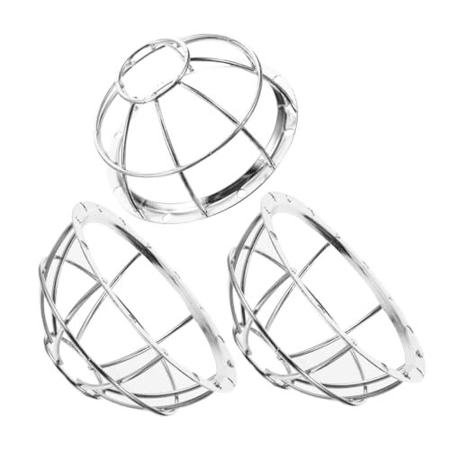 iplusmile 3 Piezas Protector para Detector de Humo de Hierro Resistente Exterior Antigolpes para Uso Hogar Garaje y Base Plateada