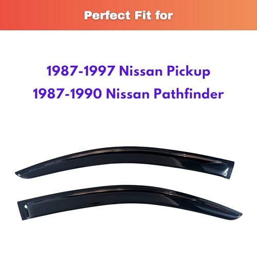 Image of KPY Rain Guards Fit for 1987-1997 Nissan Pickup, Out-Channel Window Visors Vent Wind Deflectors 2PC, Truck Accessories for 1987-1990 Nissan Pathfinder