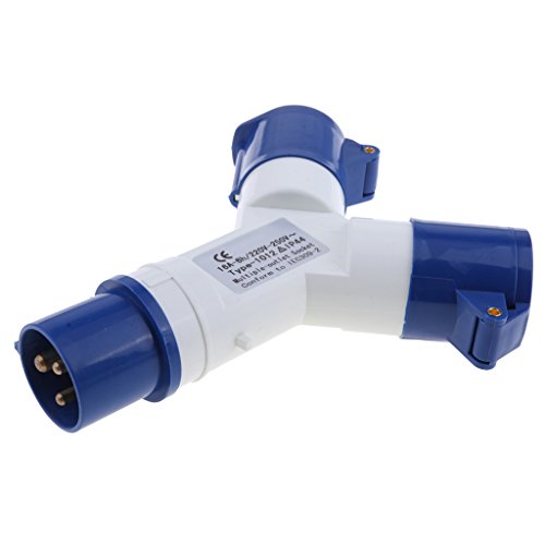 D DOLITY 380v/220V Connecteur Prises de Courant Industrielle Répartiteur Couvercle de Plug - Bleu/16a /3pin/220V