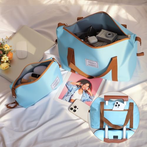 Luggage 10 Piece Set, 20″ Carry On Luggage with Suitcase Organiser, PC+ABS Hard Shell Suitcase, with Spinning Wheels, Suitable for Business Travel, Travel Essentials (Blue) 5