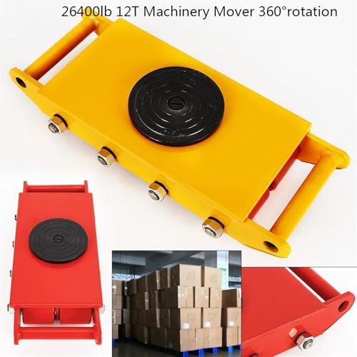 Carrello per macchinari pesanti con 4 rulli, carrello per attrezzature industriali per un facile spostamento e trasporto, perfetto per l'uso in magazzino e in officina (giallo 8T 17600 libbre)