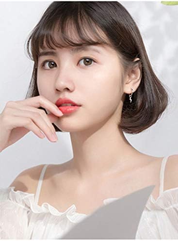 Delicate Small Lightning Bolt Dangle Hoop Earrings for Women Girls Men Sterling Silver Dipped Huggie Personalized Drop Clip Hypoallergenic Stud Delicate Charm Punk Fashion Jewelry White Gold Plated