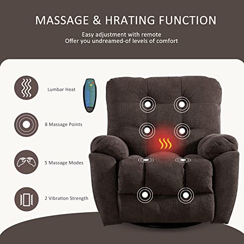 Bosmiller Massage Rocker Recliner Chair With Vibration Massage And Heat For Living Room Swivel Recliner Chair With Rocking Function And 2 Cup Holders thumb #2