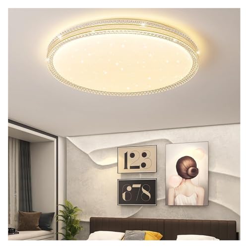 Plafonnier LED rond plat intensité variable pour salle à manger et salon