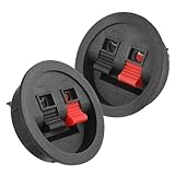 2 PCS Black Speaker Box Terminal Speaker Box Terminal Cup Round Terminals Spring Clip Speakers Boxes Terminals Cup Binding Post Cups Connector Subwoofer Connector Speakers Parts for Car Speakeres