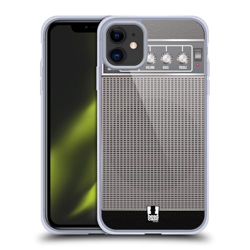Head Case Designs Grey Distortion Guitar Amp Gel Case [Military Grade Protection] Compatible with Apple iPhone 11 and Compatible with MagSafe