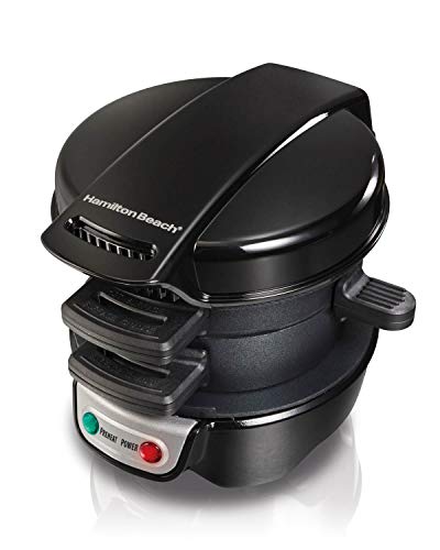 Hamilton Beach Breakfast Sandwich Maker with Egg Cooker Ring, Black (25477)