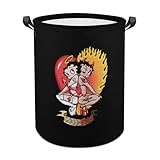 ランドリーバスケット ベティちゃん 洗濯かご バスケット 収納ボックス 洗濯物入れ 収納袋 折り畳み 丸型 大容量 撥水