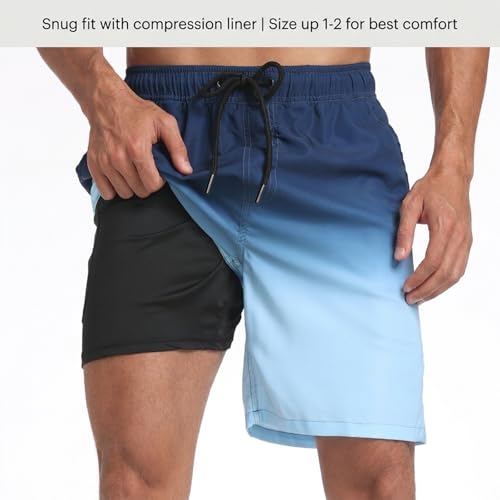 Image of Keevoom Mens Swim Trunks Compression Liner Swimming Shorts Swimwear Quick Dry Swimsuit Bathing Suits Board Shorts