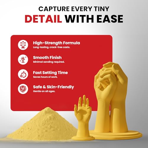 Image of Casting Powder 1Kg for Hand Casting | DIY Plaster Mold Kit for Couples Family Baby Handprint Keepsake | Ideal Gift Idea for Birthday Anniversary Wedding Occasion and Creative Home Decor