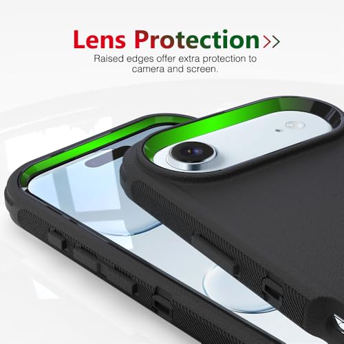 Image of Rugged Case Compatible with iPhone 17 Air | Heavy-Duty Shockproof Protective Cover, Black