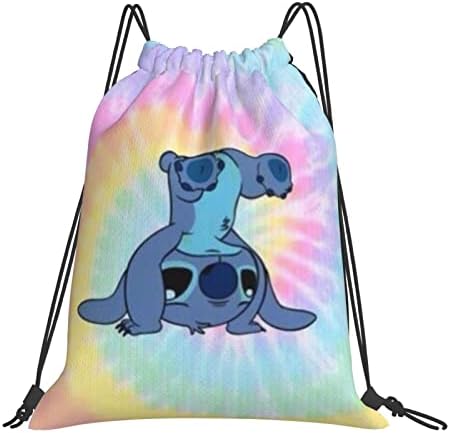Aiuwazio Cute Cartoon Funny Drawstring Backpacks Sport Gym Bags Storage Goodie Cinch Bag, White