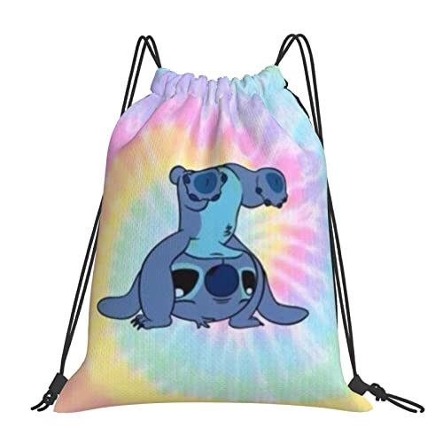 Aiuwazio Cute Cartoon Funny Drawstring Backpacks Sport Gym Bags Storage Goodie Cinch Bag, White #TOP28