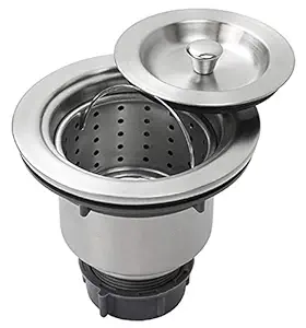 SCW Stainless Steel Kitchen Sink Drain WEST Coupling 304'' Stainless Steel Material with Under Basket 4  4 in