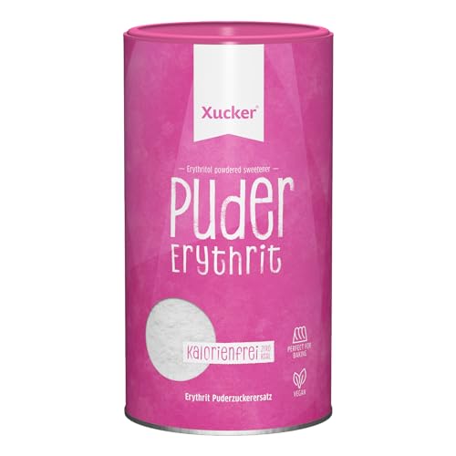 Xucker Puderxucker Erythrit 2x 600g Dose - kalorienfreier Zuckerersatz als vegane & zahnfreundliche Puderzucker Alternative zum Kochen & Backen I Erythritol zuckerfrei (2)