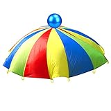【Ampliamente utilizado】 Nuestro paracaídas de juego para niños es excelente en fiestas de cumpleaños, picnics, eventos comunitarios y más, o se usa como una cubierta de sombra de trampolín para jugar en interiores o exteriores, diversión gigantesca para niños de todas las edades.