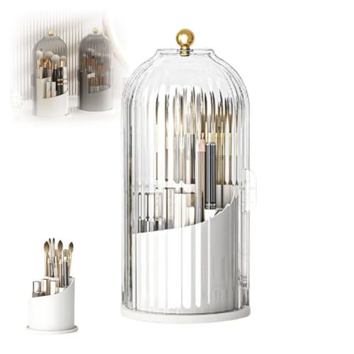 Portaspazzolino nascosto portaspazzolino con coperchio girevole a 360° impermeabile e antipolvere per bagno trasparente bianco