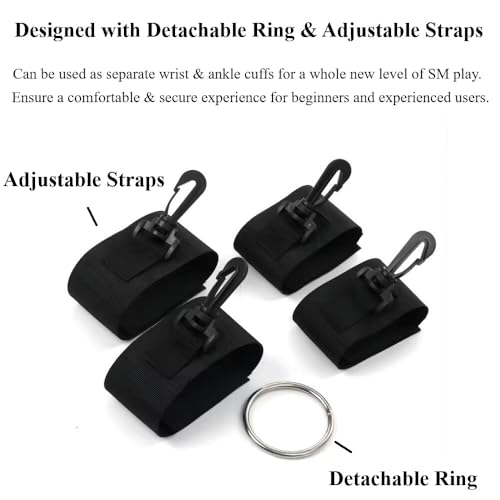 Image of BDSM Sex Bondage Restraints Thigh Harness for Women Handcuffs for Bedroom Sex Hand Cuff Bracelets, Sex Restraints Couple Fetish Bondage Strap Detachable SM Kit for Couples Sex Erotic Games